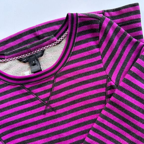 Marc by Marc Jacobs Purple and Black Striped Sweatshirt Dress Size M - Picture 1 of 14